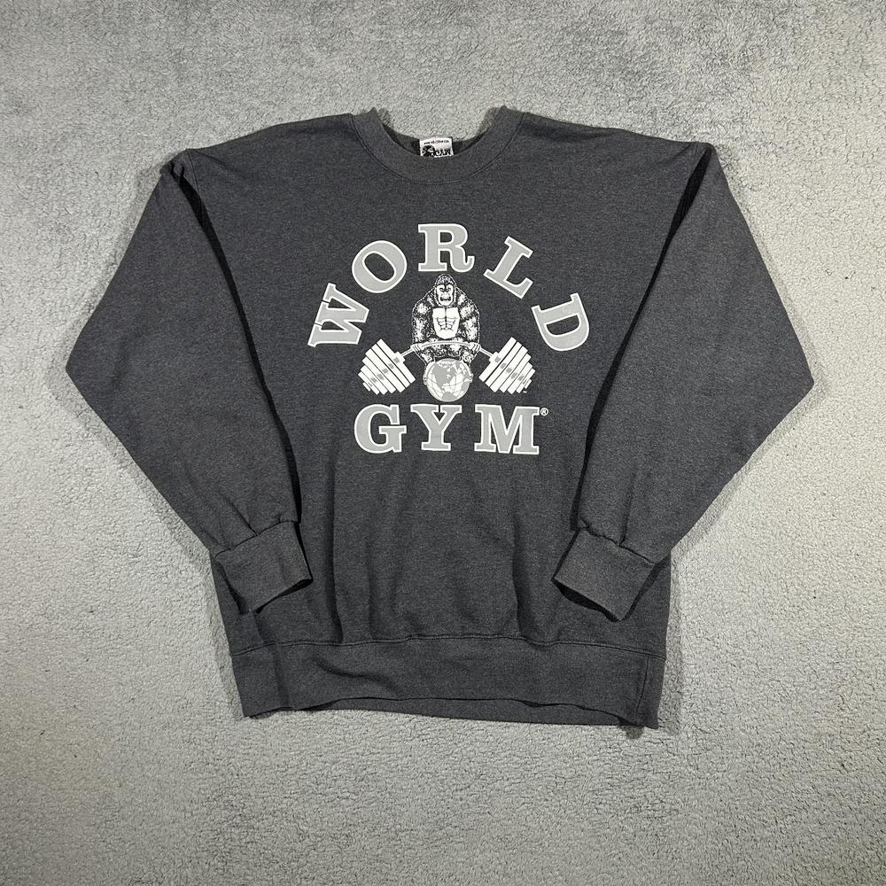 Vintage World Gym Venice California Gray Sweatshirt Men's Large #3045